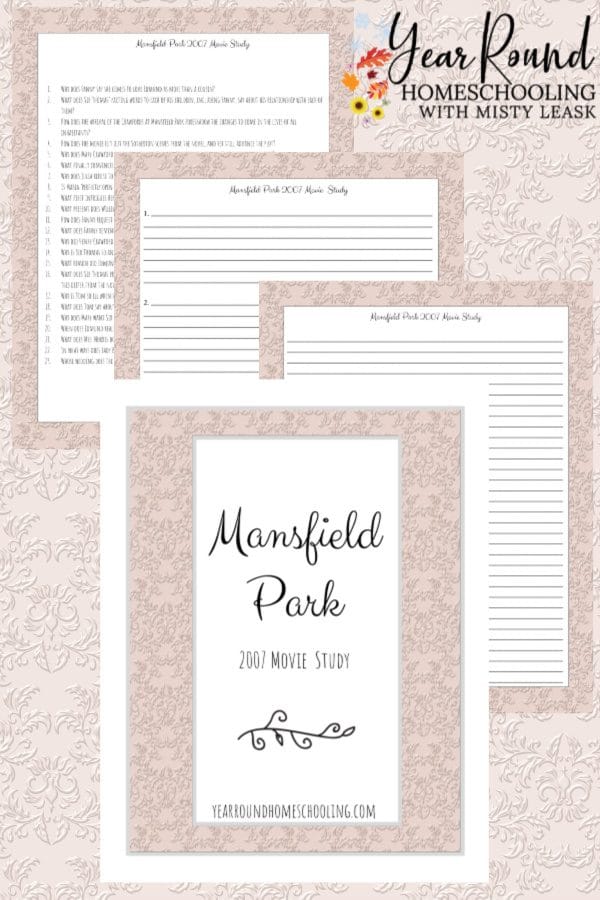 mansfield park movie study, mansfield park study