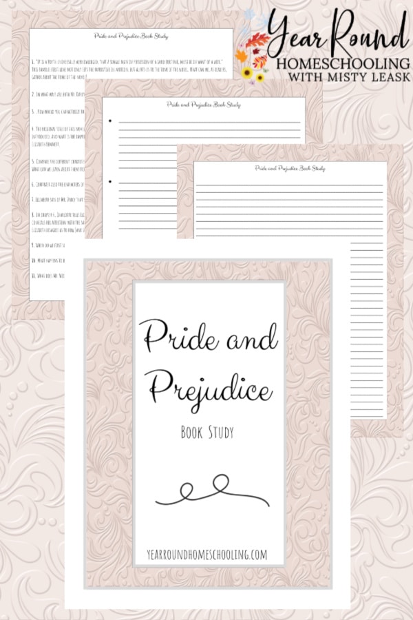 pride and prejudice book study, pride and prejudice study, jane austen book study, pride and prejudice