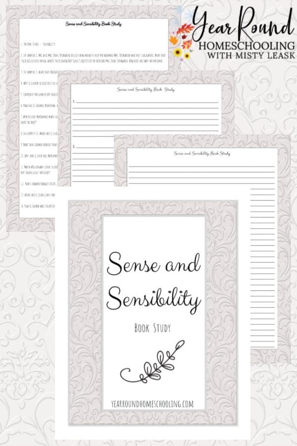 sense and sensibility book study, sense and sensibility study, jane austen book study
