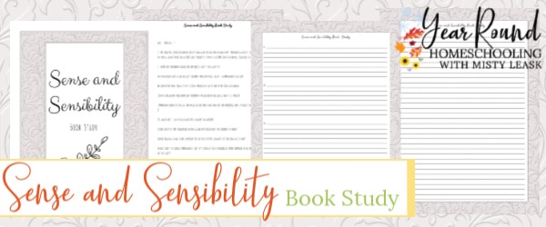 sense and sensibility book study, sense and sensibility study, jane austen book study