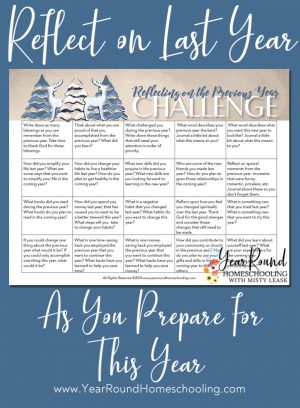 January Reflection Challenge Calendar