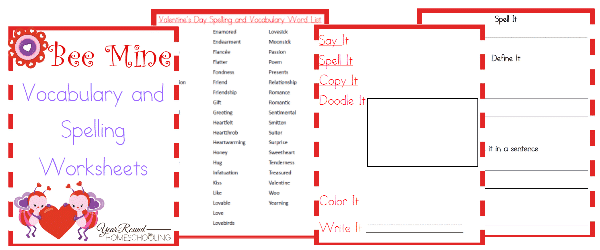 Valentine's day vocabulary, Valentine's day spelling, Valentine's Day spelling worksheets, Valentine's Day vocabulary worksheets