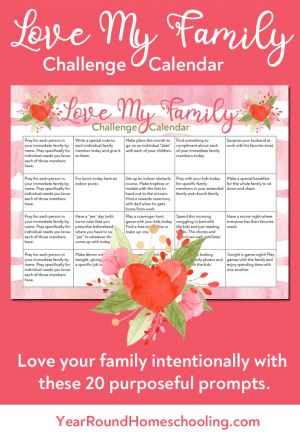 Love My Family Challenge Calendar