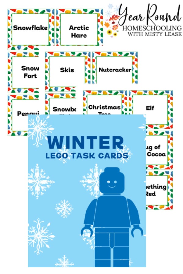 winter lego task cards, winter lego task, winter lego challenge