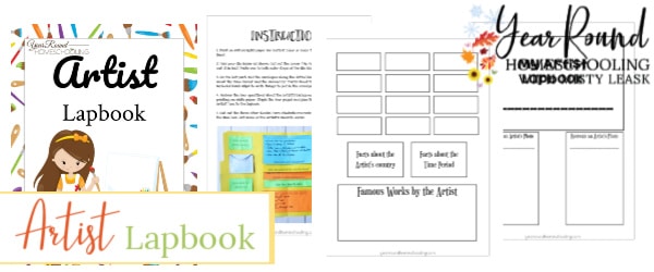 artist lapbook, art lapbook, lapbook for art