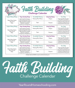Faith Building Challenge Calendar