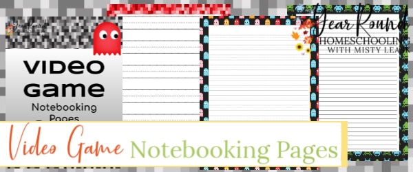 video game notebooking pages, video game notebooking