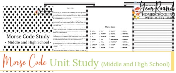 morse code unit study middle and high school, morse code middle and high school unit study, morse code high school study, morse code middle school study
