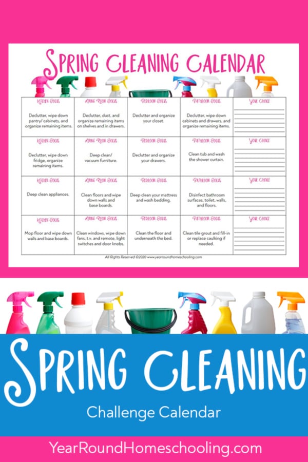 spring cleaning, spring cleaning challenge, spring cleaning challenge calendar