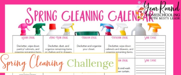 spring cleaning, spring cleaning challenge, spring cleaning challenge calendar