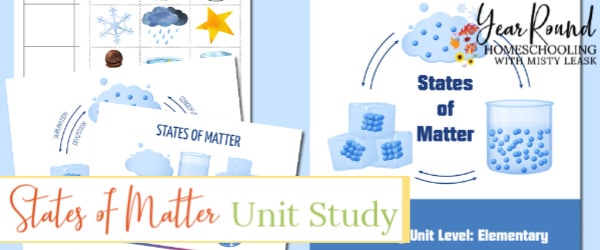 states of matter unit study, states of matter unit, states of matter study