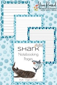Shark Notebooking Pages - Year Round Homeschooling