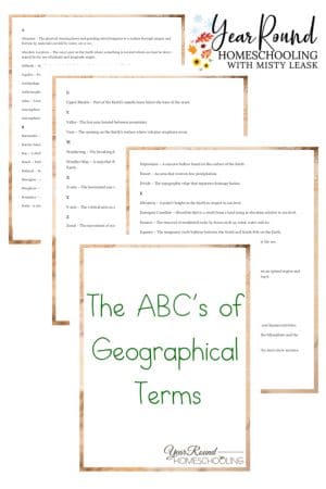 The ABCs of Geographical Terms