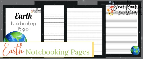 earth notebooking pages, earth notebooking, earth pages
