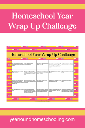 Homeschool Year Wrap-Up Challenge Calendar