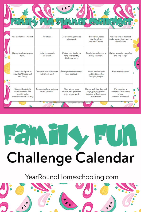 family fun summer challenges, family fun summer, family fun summer challenge calendar, family fun challenge, family fun calendar, family fun challenge calendar