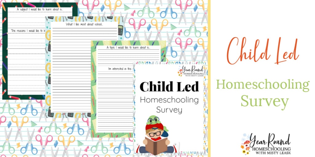 child led homeschooling survey, child led homeschooling questionnaire, child led homeschooling pack