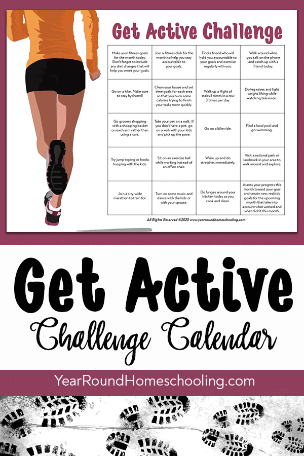 get active challenge calendar, get active challenge, fitness challenge, pe challenge