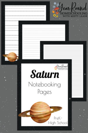 Saturn Notebooking Pages Pack