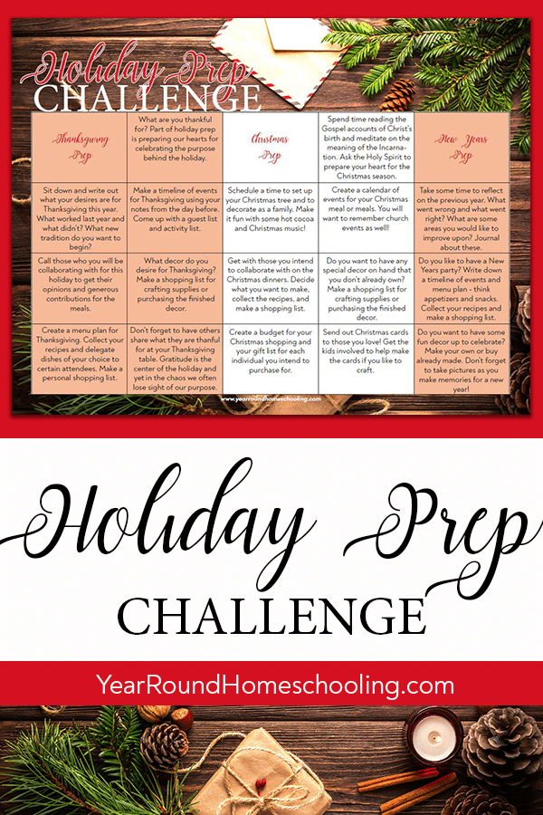 holiday prep challenge, holiday challenge, holiday preparation, holiday preparation challenge