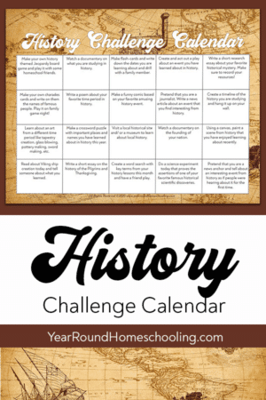 History Challenge Calendar