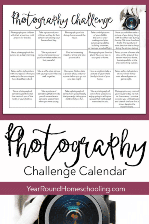 Photography Challenge Calendar