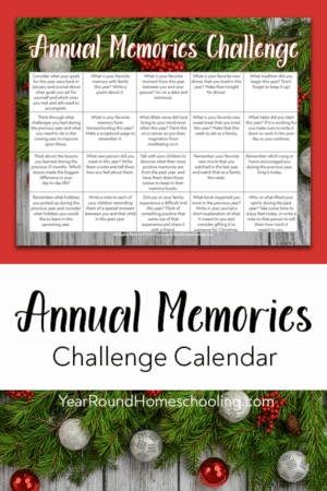 Memories Challenge Calendar