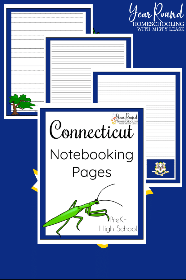 connecticut notebooking pages, connecticut notebooking