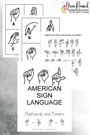 American Sign Language Flashcards Pack