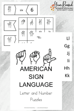 American Sign Language Letters and Numbers Puzzles Pack