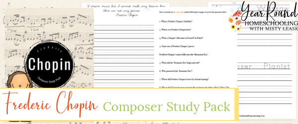 frederic chopin composer study pack, frederic chopin composer pack, chopin composer study pack, chopin composer pack