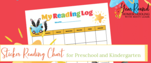 sticker reading chart, reading chart sticker, reading log, sticker reading log