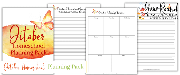 october homeschool planning pack, homeschool planning pack october, october homeschool planning, homeschool planning october