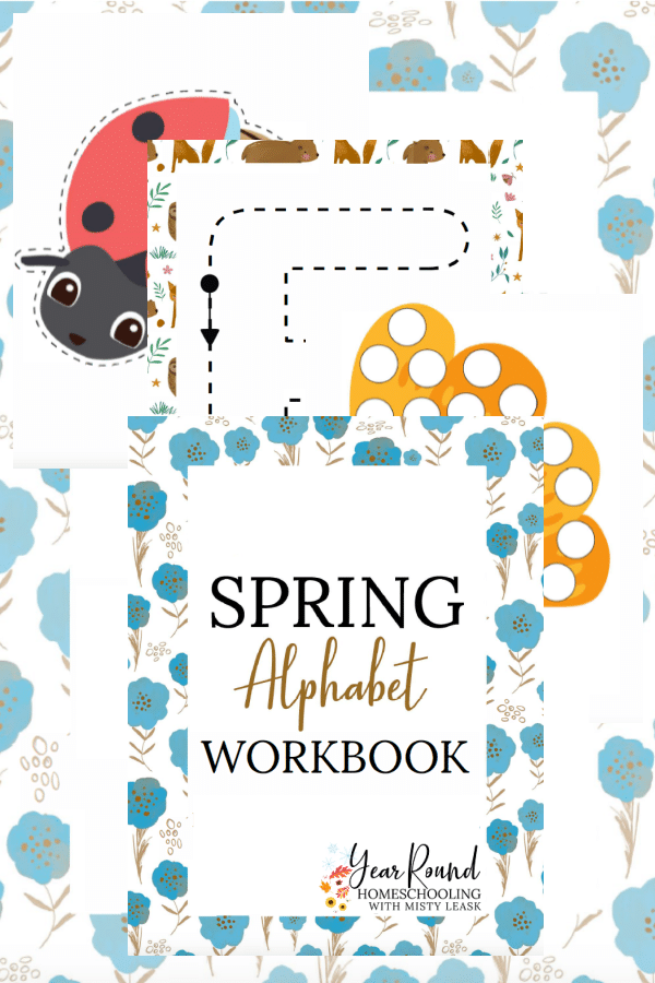 spring alphabet workbook, alphabet workbook spring, spring workbook, spring alphabet