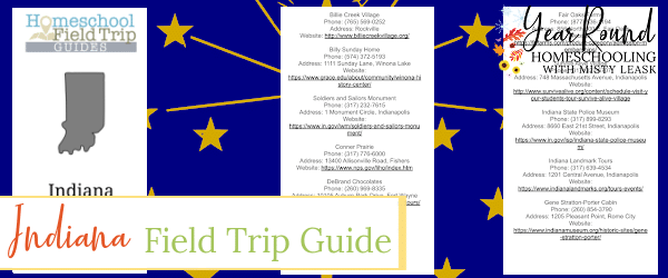 field trip guide indiana, field trips indiana, indiana field trip guide, indiana field trips