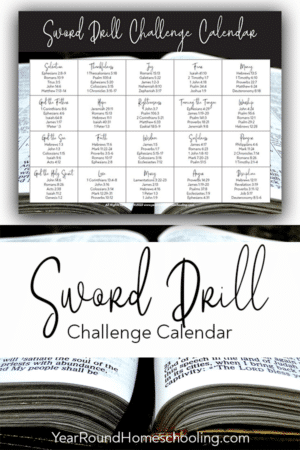 Printable Sword Drill Challenge Calendar
