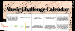 music challenge, music challenge calendar, music calendar, music calender challenge