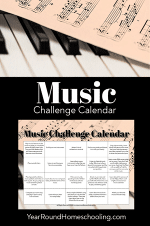 Printable Music Challenge Calendar