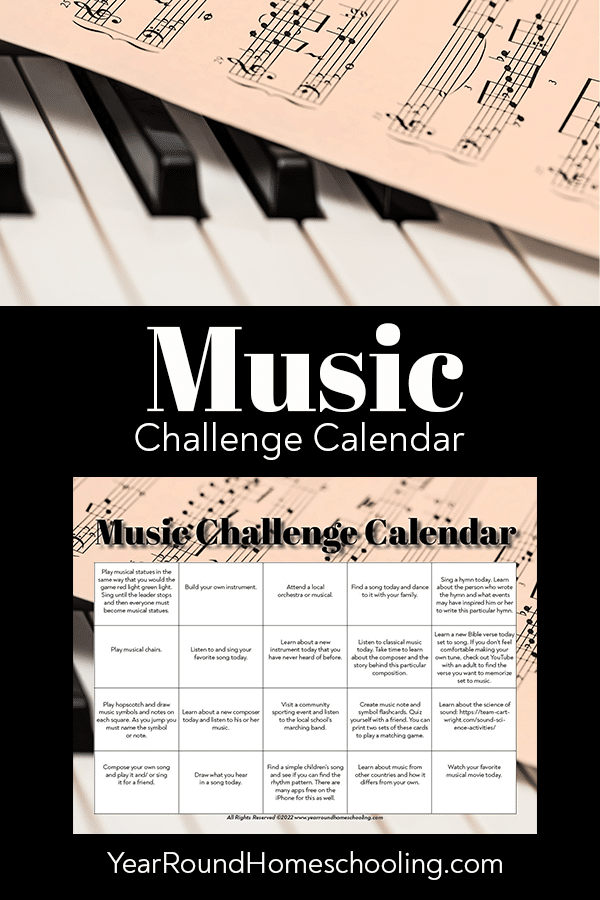 music challenge, music challenge calendar, music calendar, music calender challenge