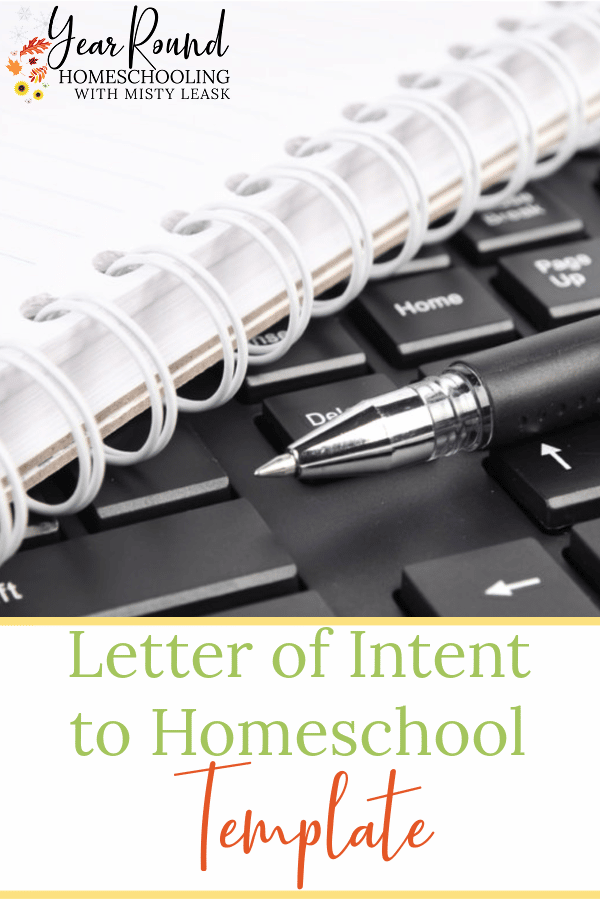 Kentucky Homeschool Letter Of Intent Template