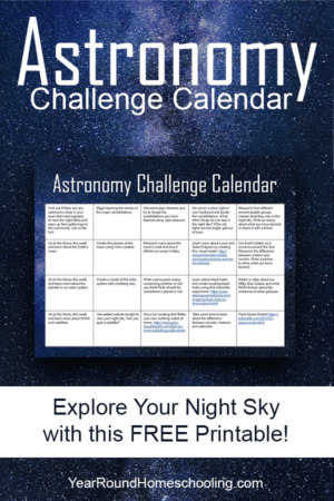 Printable Astronomy Challenge Calendar