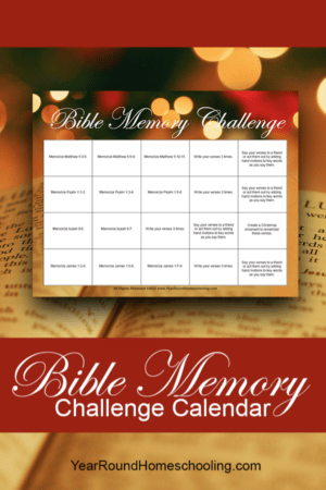 Printable Bible Memory Challenge Calendar