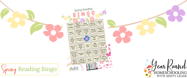 spring reading bingo, spring reading bingo card, printable spring reading bingo, printable spring bingo card