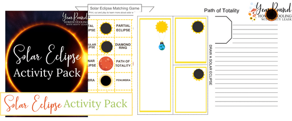 solar eclipse activity pack, solar eclipse activity, solar eclipse pack, solar eclipse printable pack, solar eclipse printable
