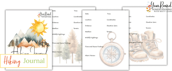 hiking journal, journal hiking, hiking pages, hiking journal pages, printable hiking journal, printable hiking pages