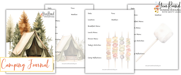 camping journal, journal camping, camping pages, camping journal pages, printable camping journal, printable camping pages