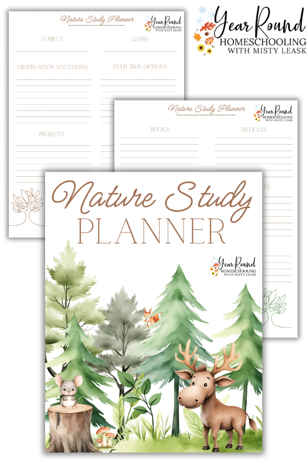 nature study planner, planner for nature study, planner nature study