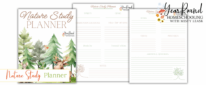 nature study planner, planner for nature study, planner nature study
