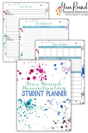 Year Round Homeschooling Student Planner