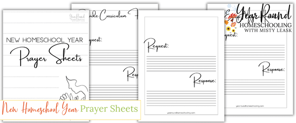 new homeschool year prayer sheets, homeschool year prayer sheets, homeschool prayer sheets, prayer pages homeschool, homeschool prayer pages